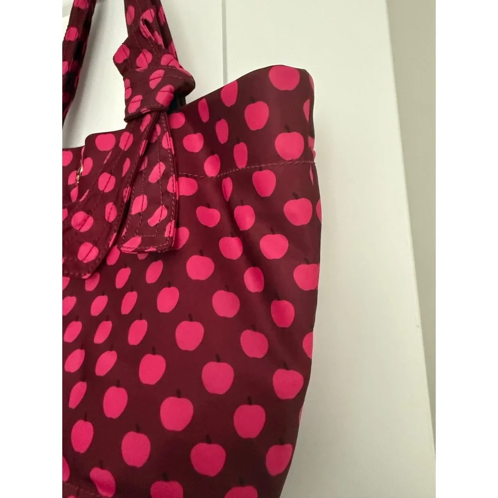 Kate Spade New York Flatiron Sophia Grace Apple Print Nyon Diaper Tote Bag Knot